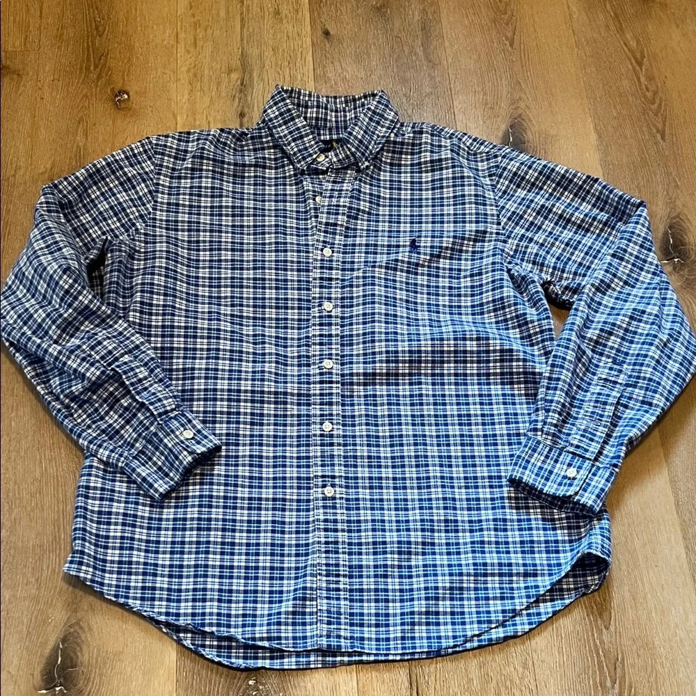 Men’s Polo Large Blue Checkered Men's Shirt
